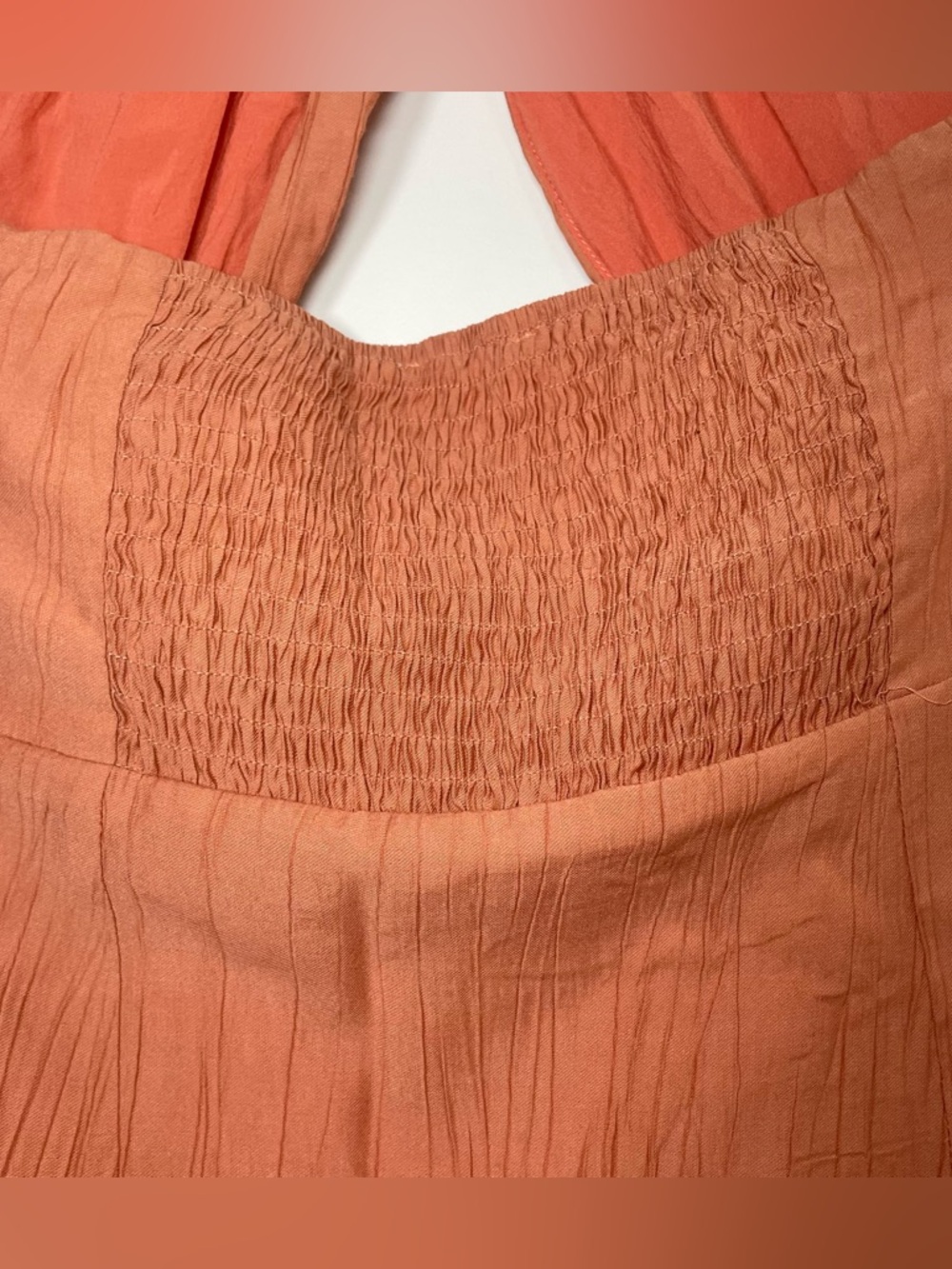 Line & Dot Rust Halter Midi Dress Button Front Smocked Back Size S Summer - Picture 8 of 15